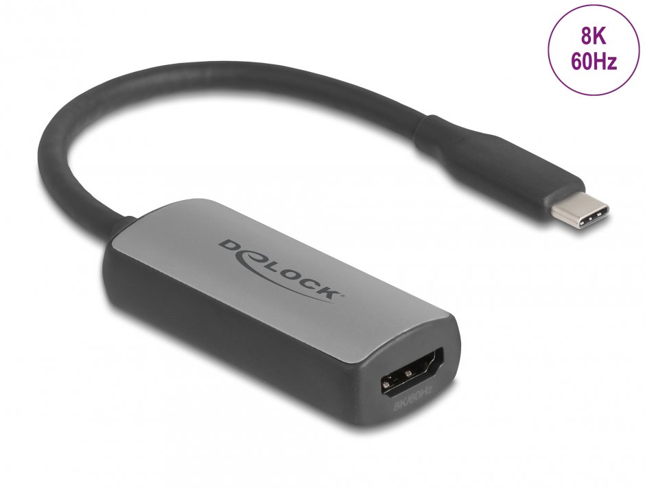 Imagine Adaptor USB Type C la HDMI (DP Alt Mode) 8K60Hz HDR/HDCP, Delock 64264