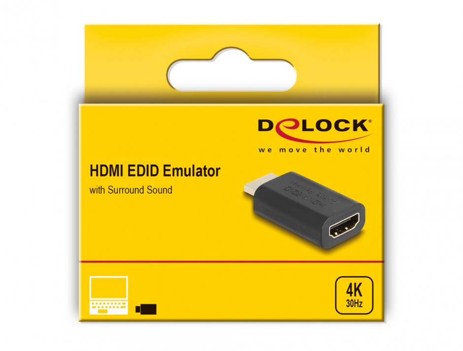 Imagine Emulator HDMI 4K30Hz EDID pentru Surround Sound, Delock 64325