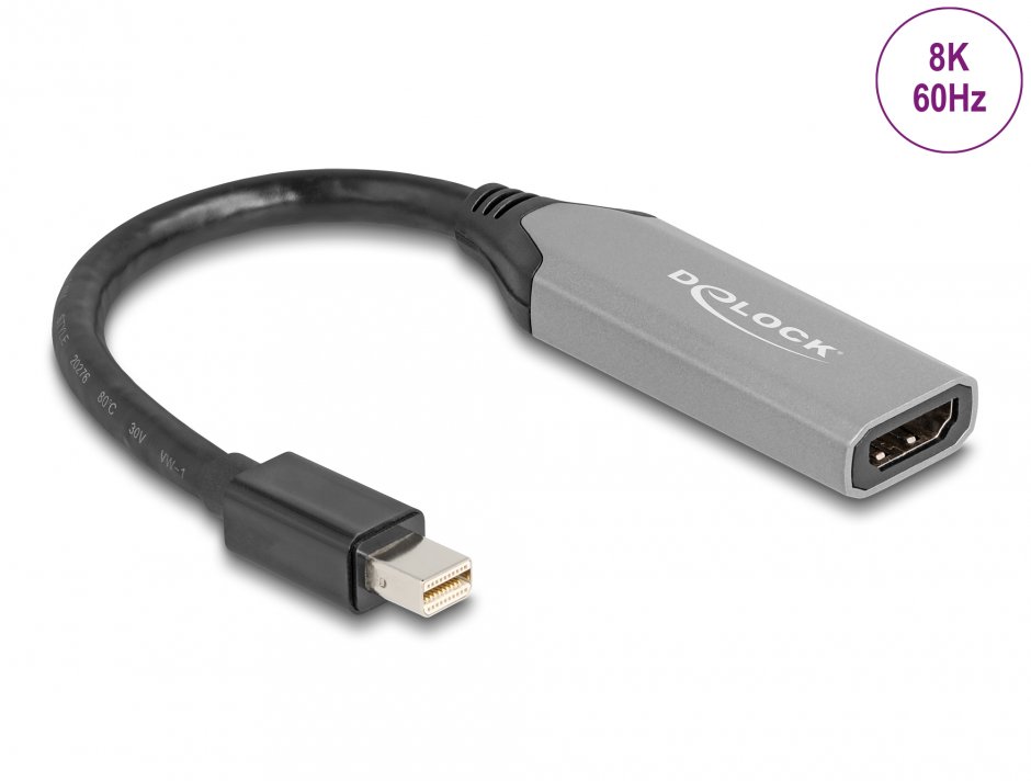 Imagine Adaptor Mini DisplayPort la HDMI 8K60Hz cu HDR, Delock 64331