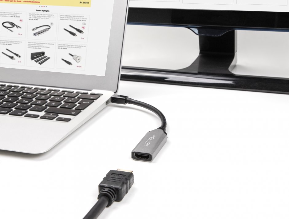 Imagine Adaptor Mini DisplayPort la HDMI 8K60Hz cu HDR, Delock 64331