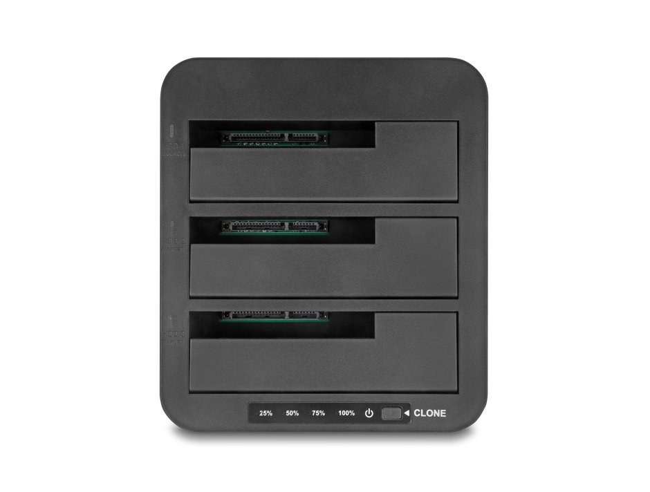 Imagine Docking station 3 x SATA HDD/SSD cu 1:2 cu functie de Clona, Delock 64332