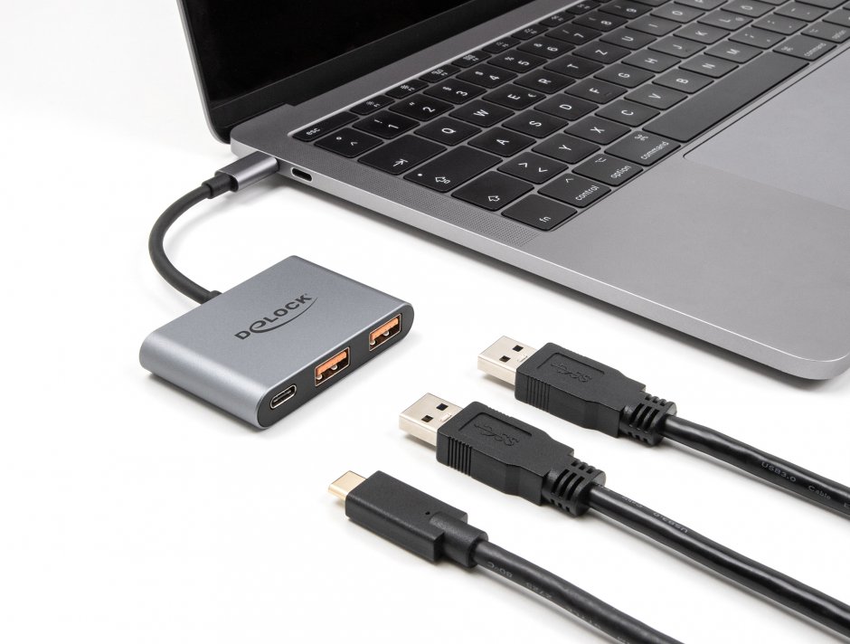 Imagine HUB USB 3.2 type C la 1 x USB type C + 2 x USB-A, Delock 64337