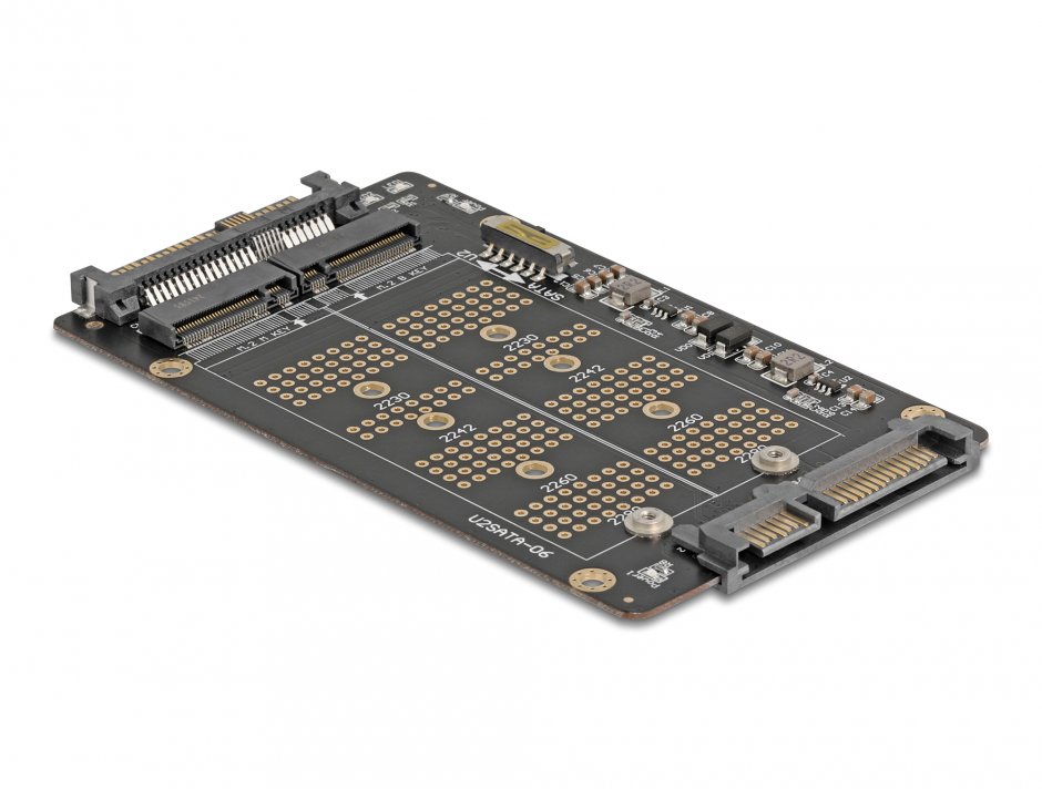 Imagine Convertor M.2 Key M NVMe SSD la U.2 si M.2 Key B SATA SSD la SATA, Delock 64354