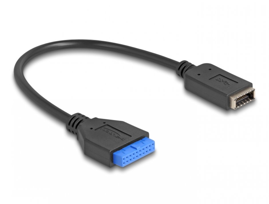 Imagine Adaptor pin header 19 pini USB 3.0 la USB Type E Key A M-M 25cm, Delock 65100