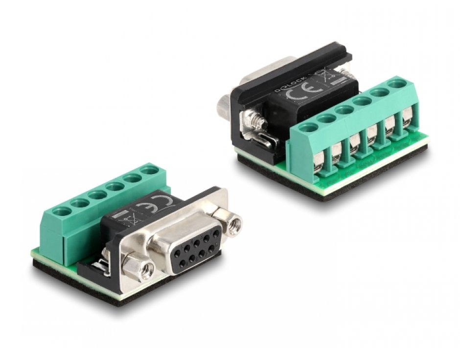 Imagine Adaptor USB 2.0-C la Serial RS-422/485 cu terminal block 5V 1m, Delock 64269