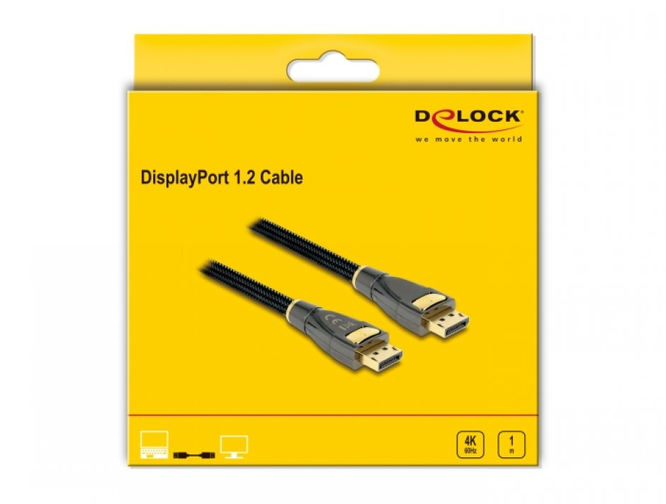 Imagine Cablu DisplayPort 4K60Hz Premium T-T 1m, Delock 82770