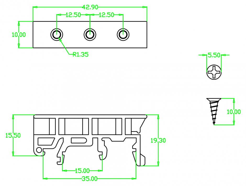 Imagine Set 4 buc clama sina DIN pentru PCB, Delock 65961