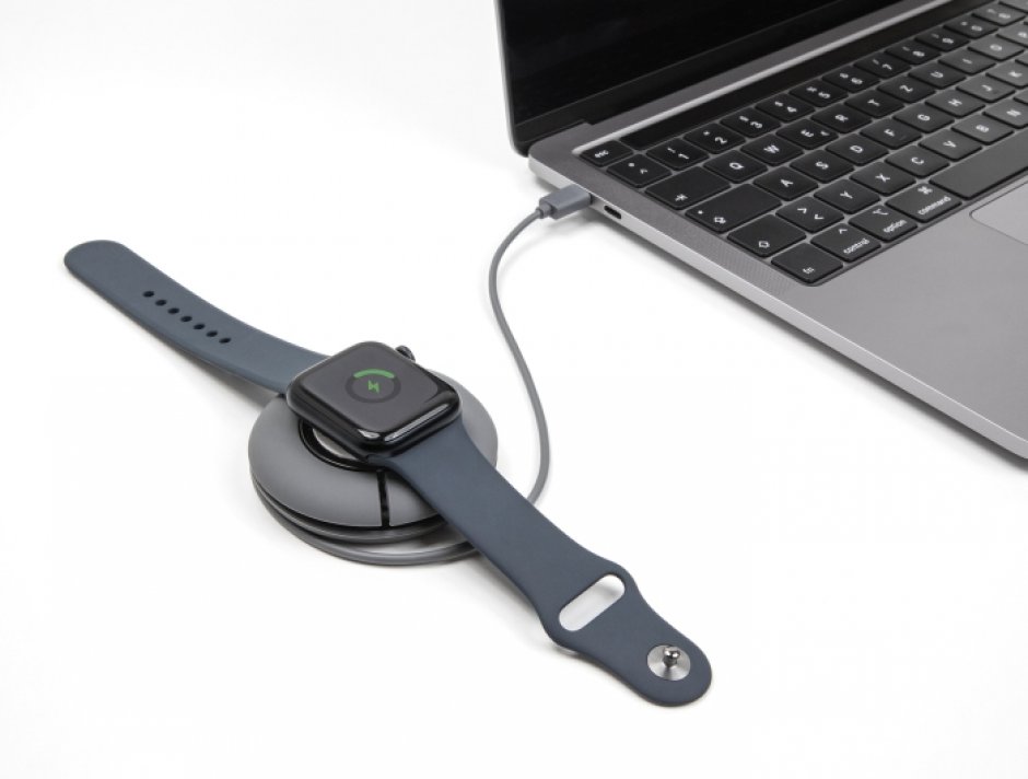 Imagine Cablu de incarcare magnetic USB type C pentru Apple Watch 1m Gri, Delock 83019