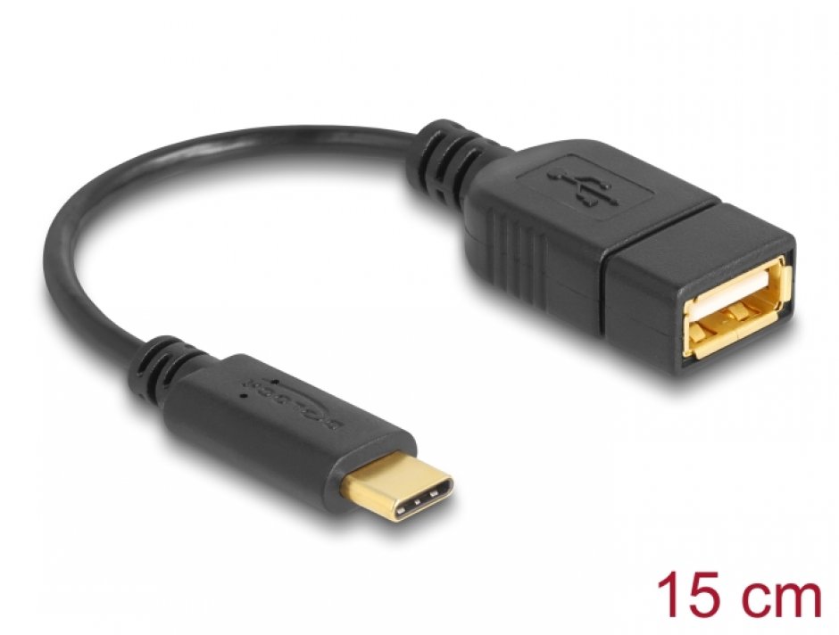 Imagine Adaptor USB tip C la USB 2.0-A T-M 15cm, Delock 65579