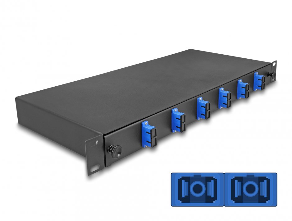 Imagine Patch panel 19" fibra optica 6 x SC Duplex OS2 1U, Delock 67000