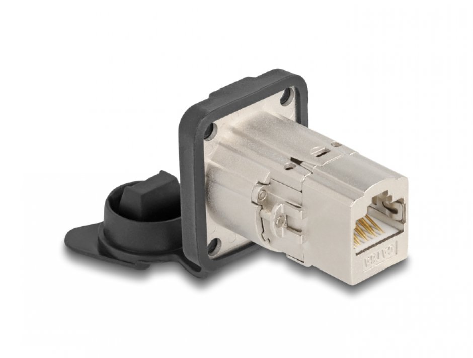 Imagine Conector D-type ecranat RJ45 Cat.6A cu protectie praf si waterproof IP66, Delock 67061