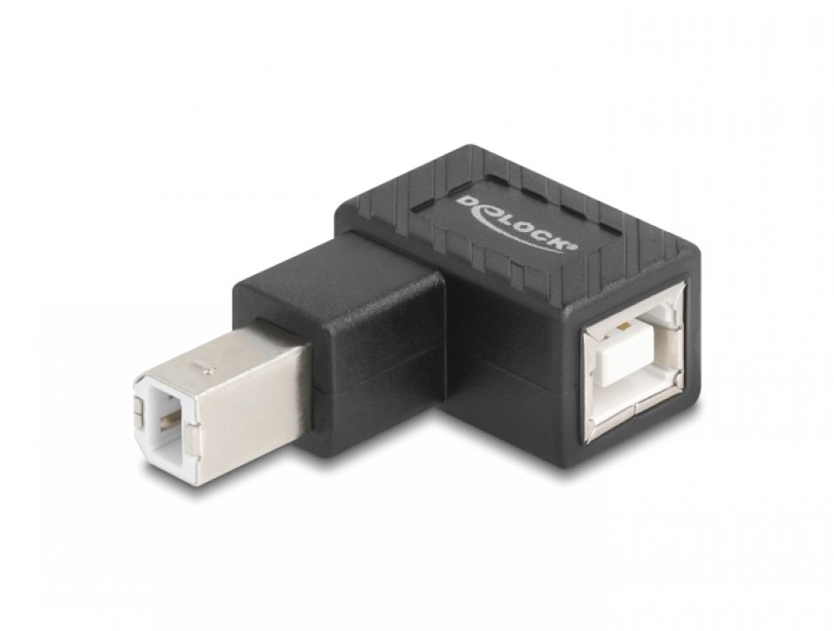 Imagine Adaptor USB-B 2.0 unghi 90 grade jos T-M, Delock 67204