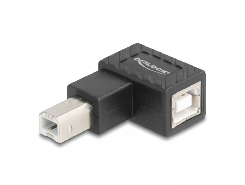 Imagine Adaptor USB-B 2.0 unghi 90 grade stanga T-M, Delock 67207