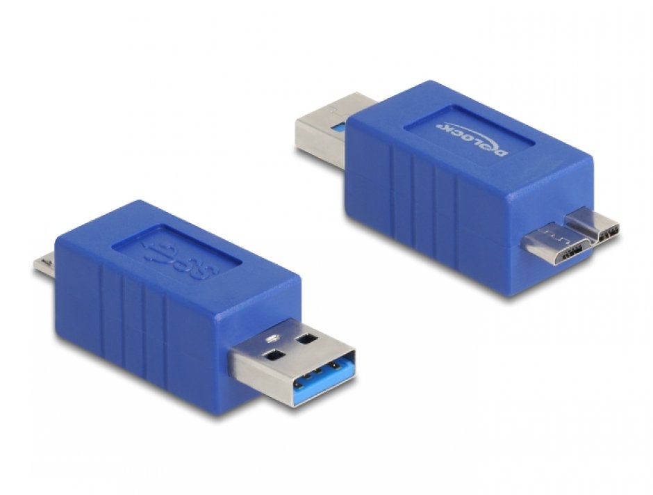 Imagine Adaptor micro USB-B 3.0 la USB-A T-T, Delock 67214