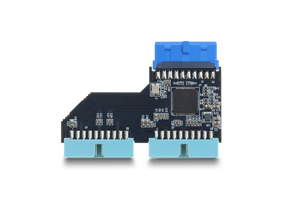 Imagine Adaptor USB 5 Gbps 20 pini header la 2 x USB 20 pini header M-T, Delock 67341