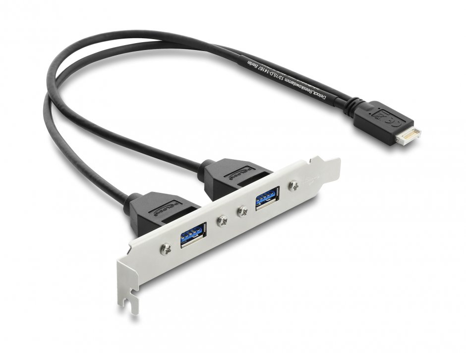 Imagine Bracket USB Type E Key B la 2 x USB-A 5 Gbps 0.3m, Delock 67346