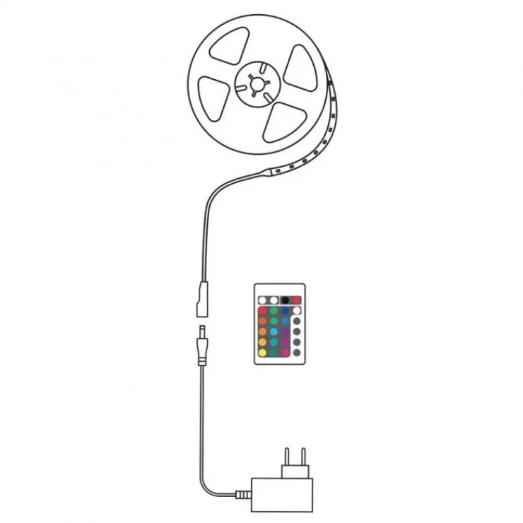 Imagine Banda LED 24W RGB 380lm IP20 10m cu telecomanda, LEDST-LS24W10MRGBR-MDE