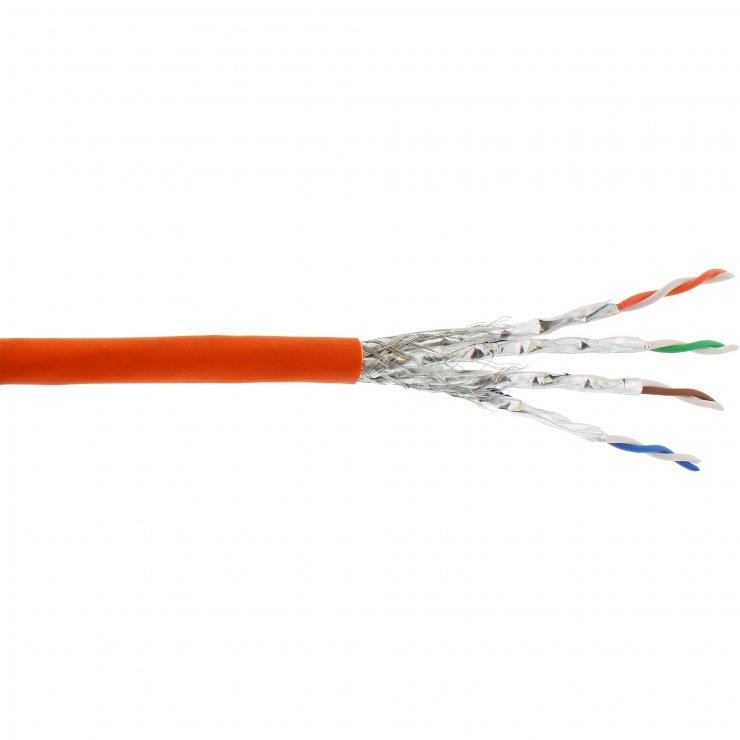 Imagine Rola 50m cablu de retea RJ45 Cat.7 S/FTP CCA LSOH Orange, InLine IL70250I