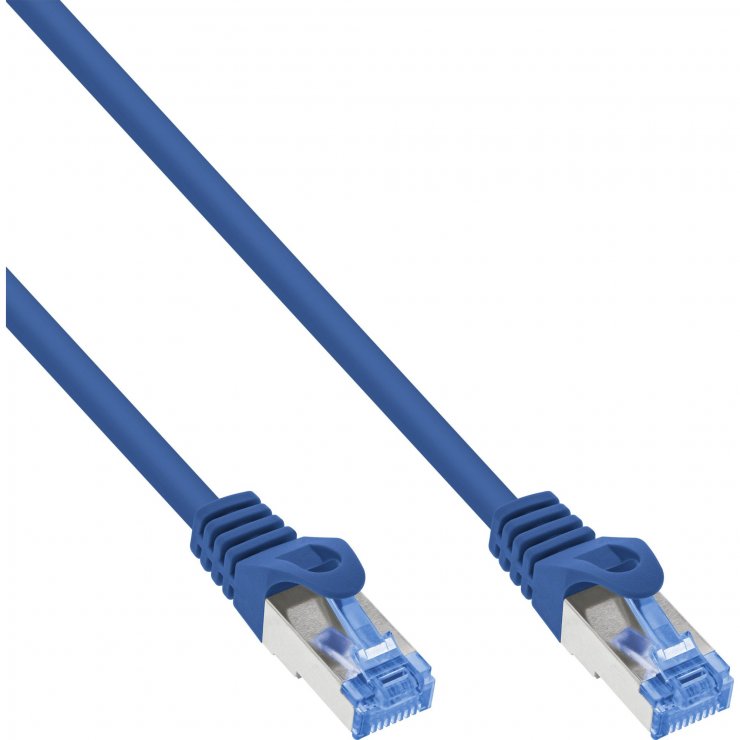 Imagine Cablu de retea RJ45 Cat.6A S/FTP LSoH CCA 0.3m Albastru, InLine IL72633B