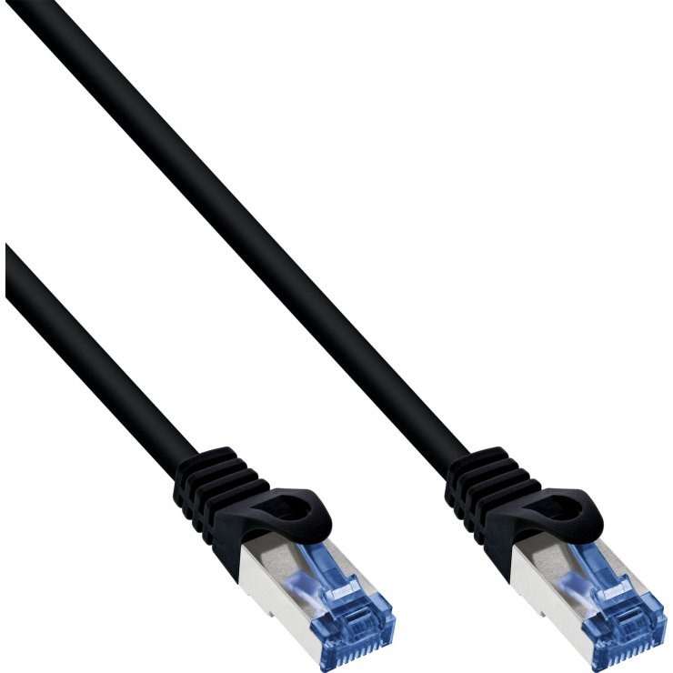 Imagine Cablu de retea RJ45 de exterior SFTP Cat.6A 10m Negru, InLine IL72800S