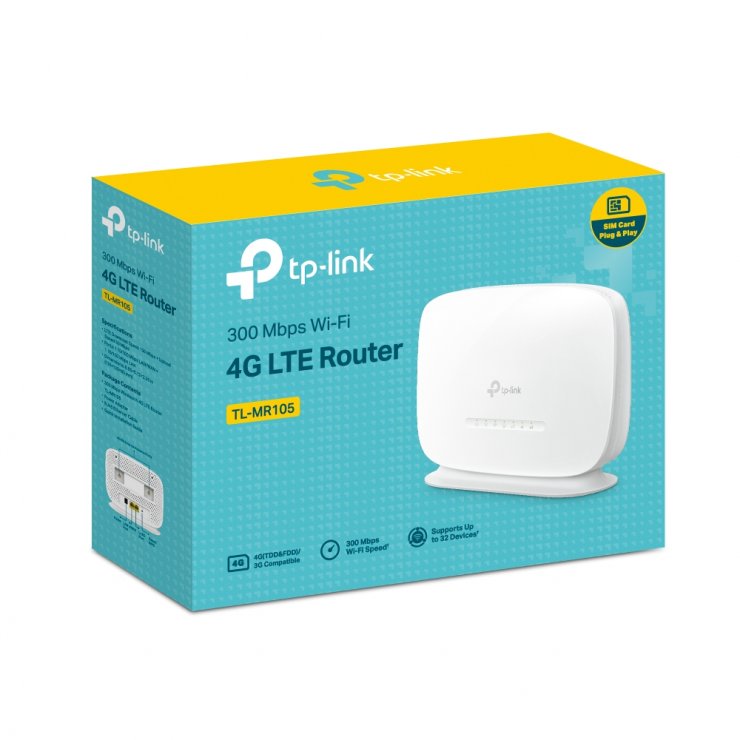 Imagine Router Wireless N 4G LTE 300 Mbps, TP-LINK TL-MR105
