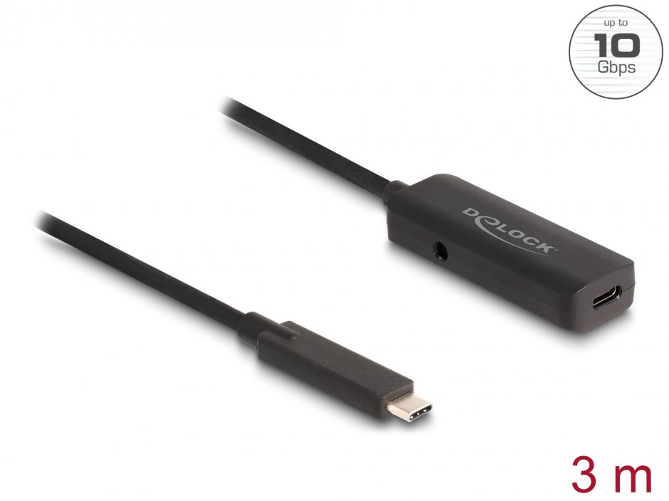 Imagine Cablu prelungitor activ USB type C 10 Gbps T-M 3m, Delock 80027