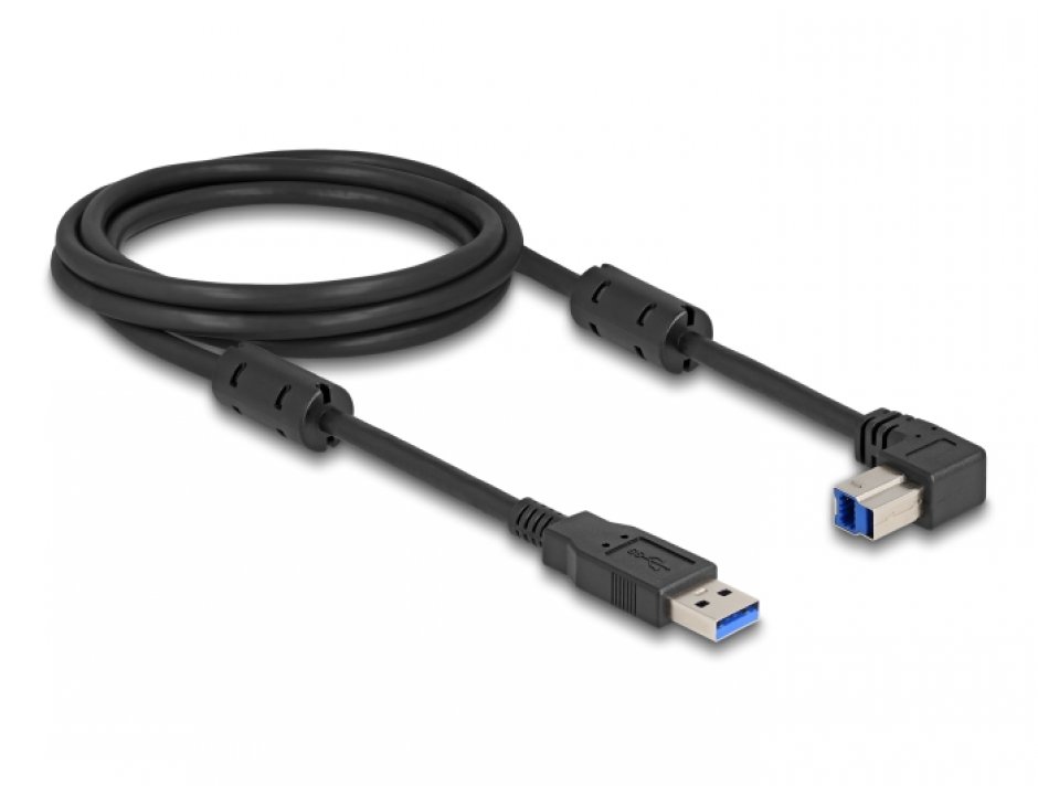 Imagine Cablu USB 3.0-A la USB-B drept/unghi jos 2m, Delock 81113