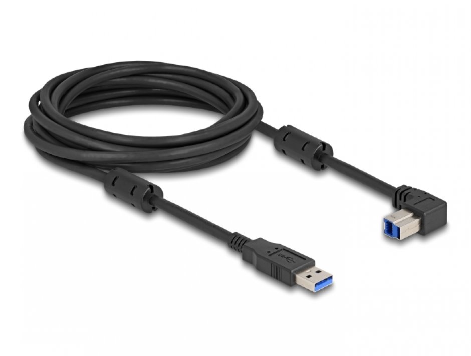 Imagine Cablu USB 3.0-A la USB-B drept/unghi jos 5m, Delock 81115