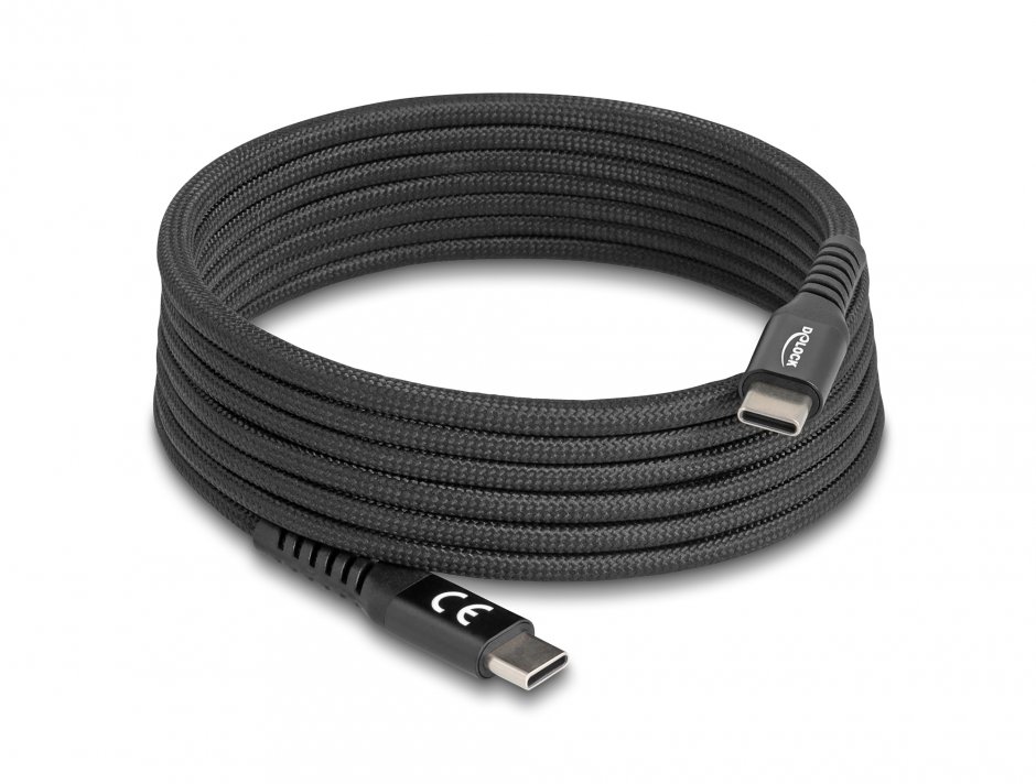 Imagine Cablu USB 2.0 Type C cu invelis magnetic PD 3.0/60W 2m Negru, Delock 81120