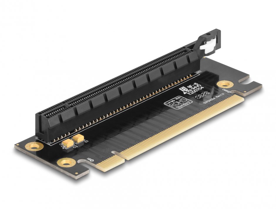 Imagine Riser Card PCI Express 3.0 x16 la x16 slot unghi 90 grade stanga - Slot height 35 mm, Delock 81296