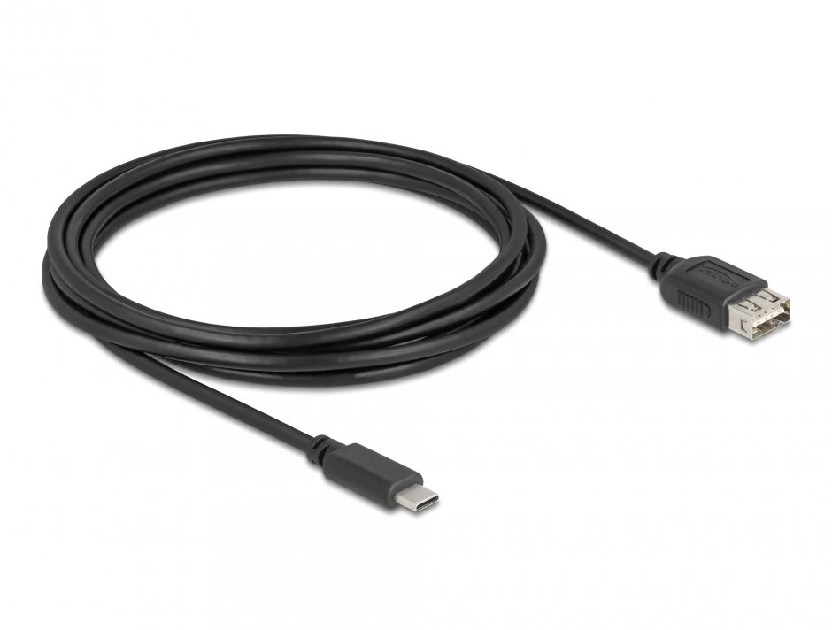 Imagine Cablu USB 2.0 Type C la EASY USB-A T-M 3m, Delock 81538