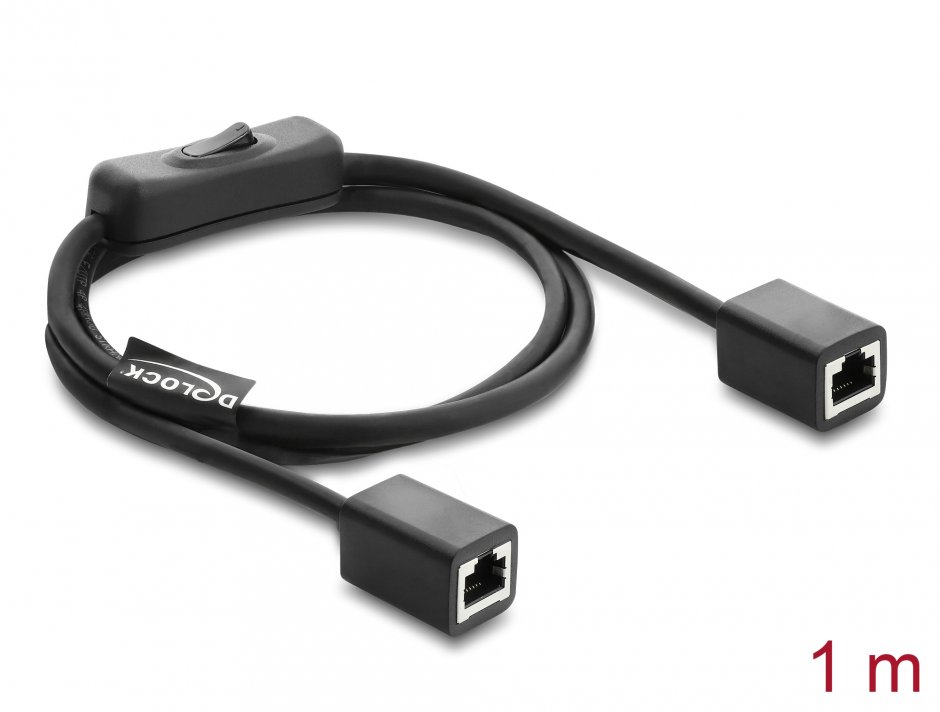 Imagine Cablu de retea RJ45 Cat.6 F/UTP M-M 1m cu switch, Delock 81566