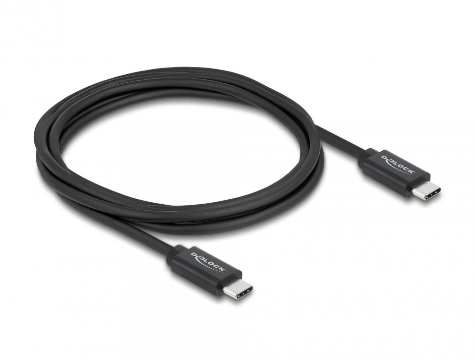 Imagine Cablu Coaxial USB 40 Gbps 240W PD 3.1 8K30Hz 2m Negru, Delock 81707