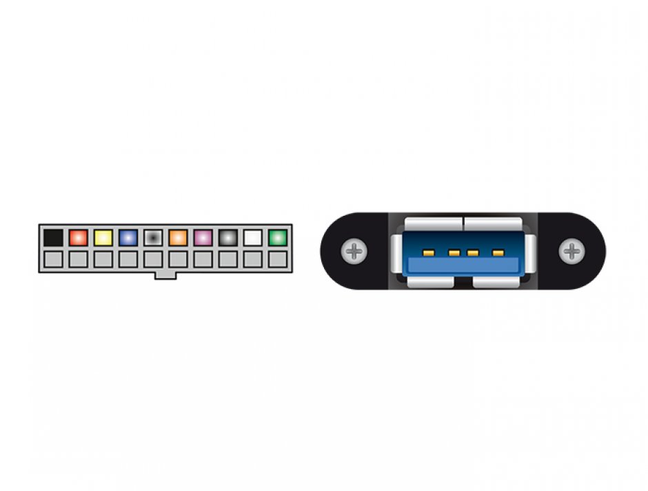 Imagine Cablu USB 3.0 pin header la 1 x USB 3.0-A M-M 0.5m, Delock 83118