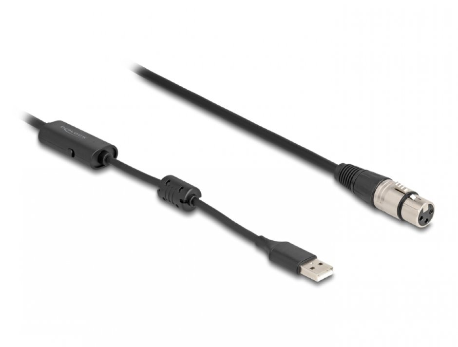 Imagine Cablu High-Res USB-A la XLR 3 pini 3m, Delock 84178