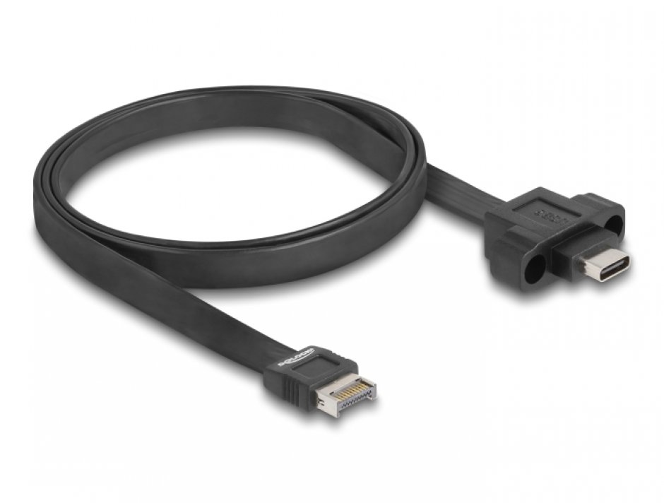Imagine Cablu USB tip E/Key A 20 pini la USB Type C panel-mount T-M 75cm, Delock 85760