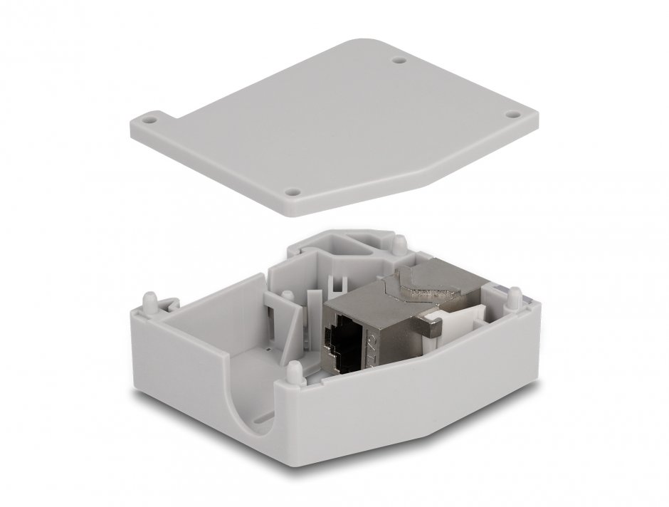 Imagine Adaptor pentru sina DIN cu modul Keystone RJ45 Cat.6A M-M, Delock 86959