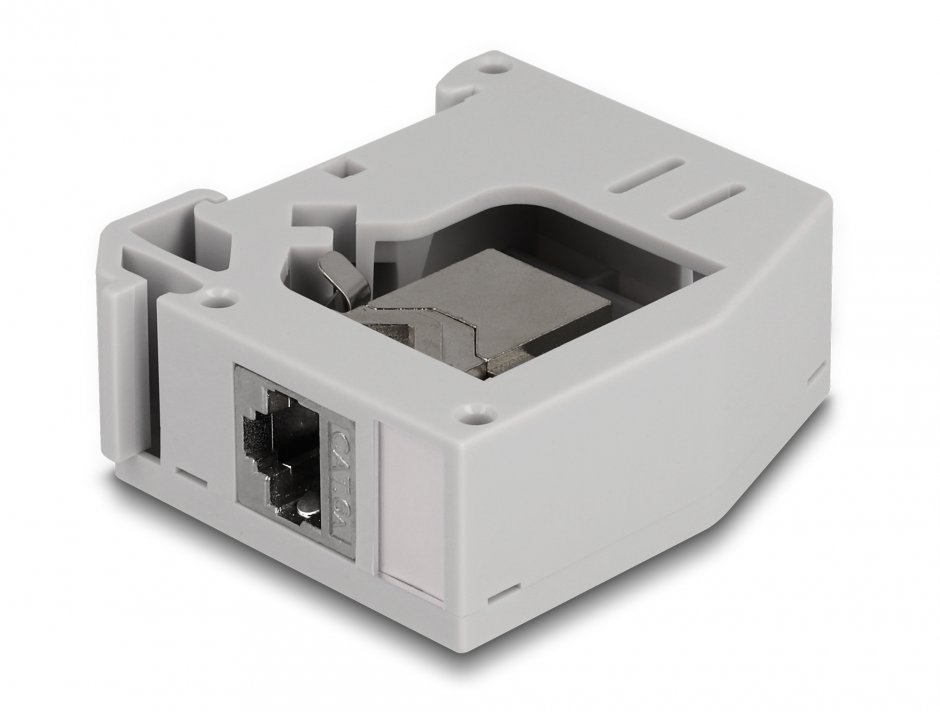 Imagine Adaptor pentru sina DIN cu modul Keystone RJ45 Cat.6A M-M, Delock 86959
