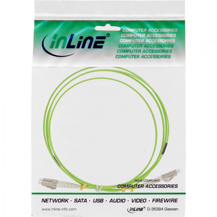 Imagine Cablu fibra optica LC- LC Duplex Multimode OM5 LSOH 10m, InLine IL88549Q