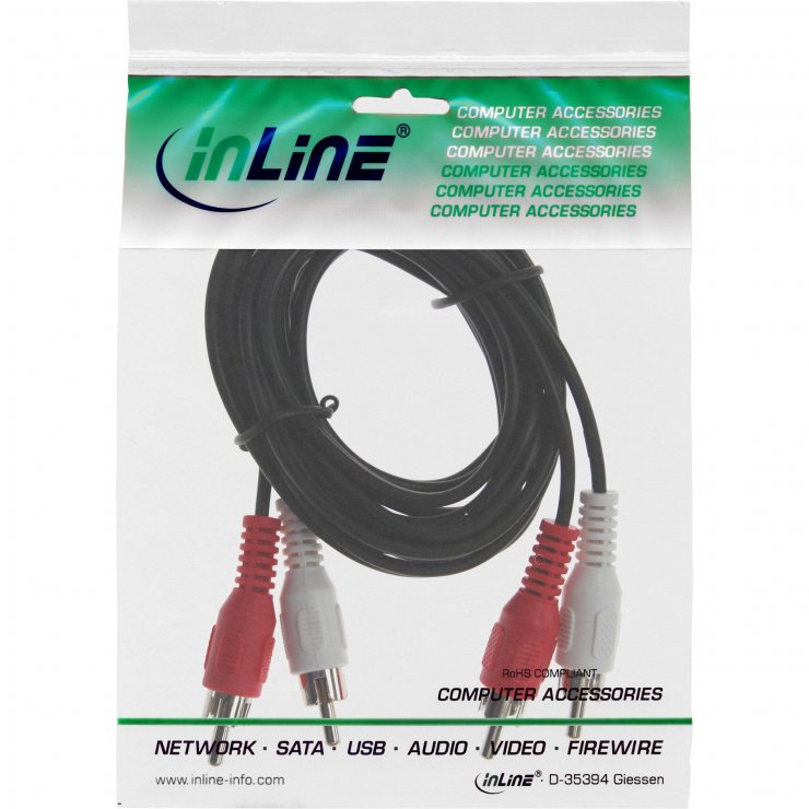 Imagine Cablu audio 2 x RCA la 2 x RCA T-T 15m, InLine IL89931A