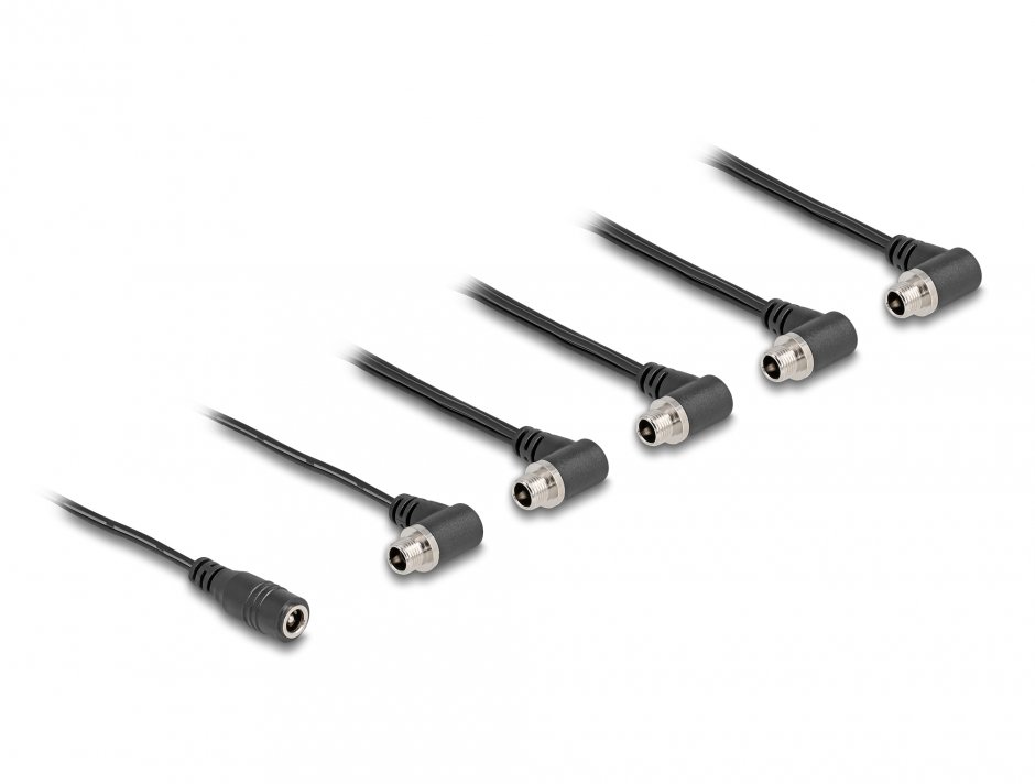 Imagine Splitter cablu DC 5.5x2.1mm la 5 x 5.5x2.1 mm M-M, Delock 90122