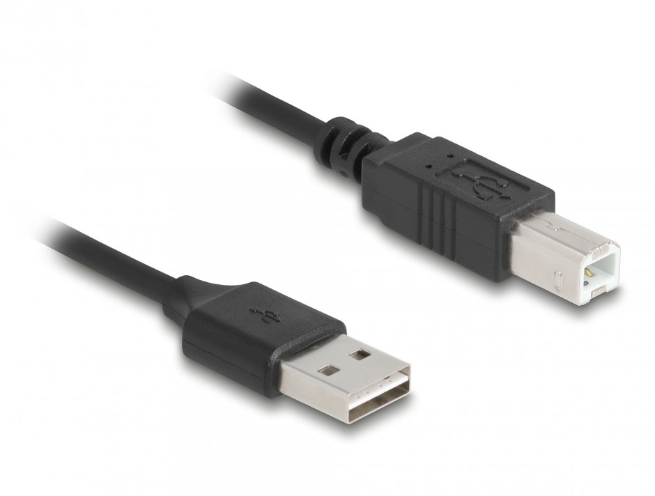 Imagine Cablu spiralat EASY USB 2.0-A la USB-B T-T max 0.8m, Delock 90130