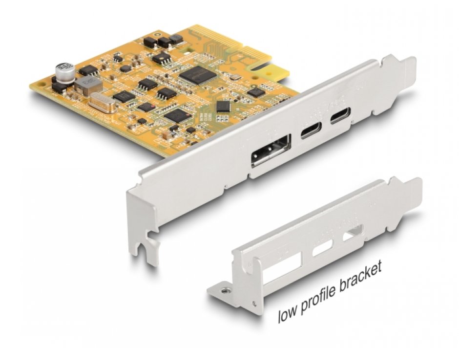 Imagine PCI Express x4 la USB Type-C + 1 x  USB Type-C (DP Alt Mode) + 1 x Displayport, Delock 90161