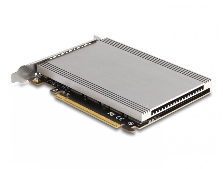 Imagine PCI Express x16 la 4 x NVMe M.2 Key M cu racire - Bifurcation, Delock 90210