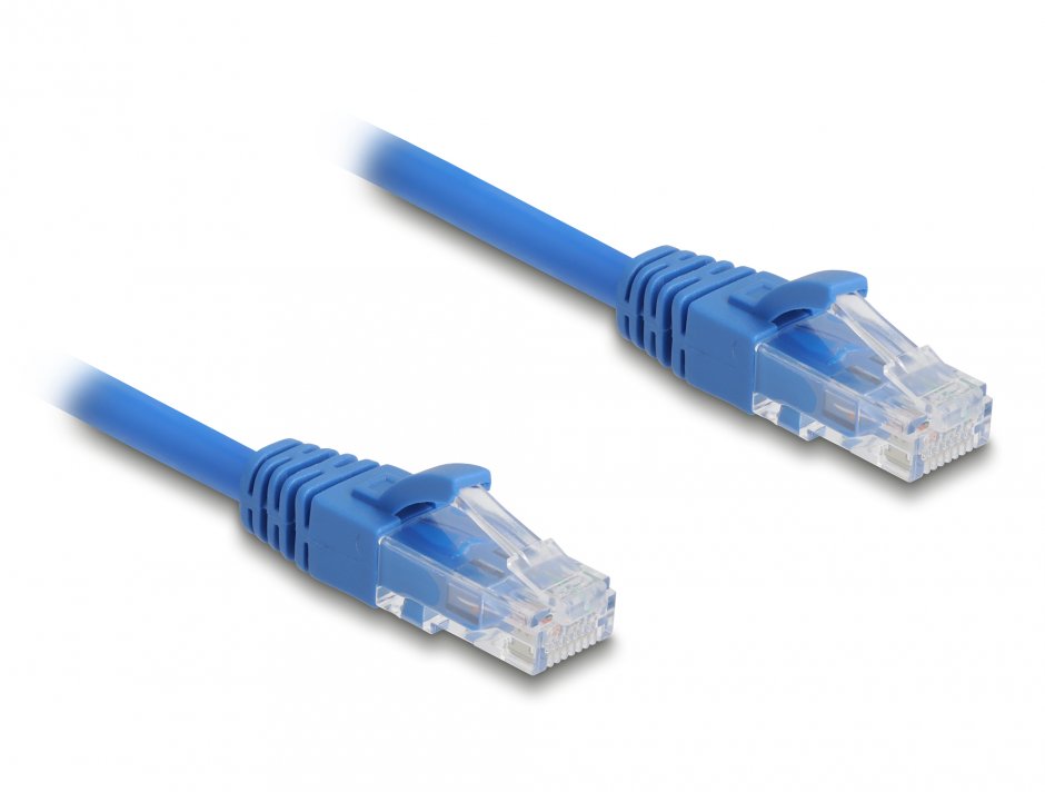 Imagine Cablu spiralat RJ45 Cat.6 UTP max 1.8m Albastru, Delock 90362