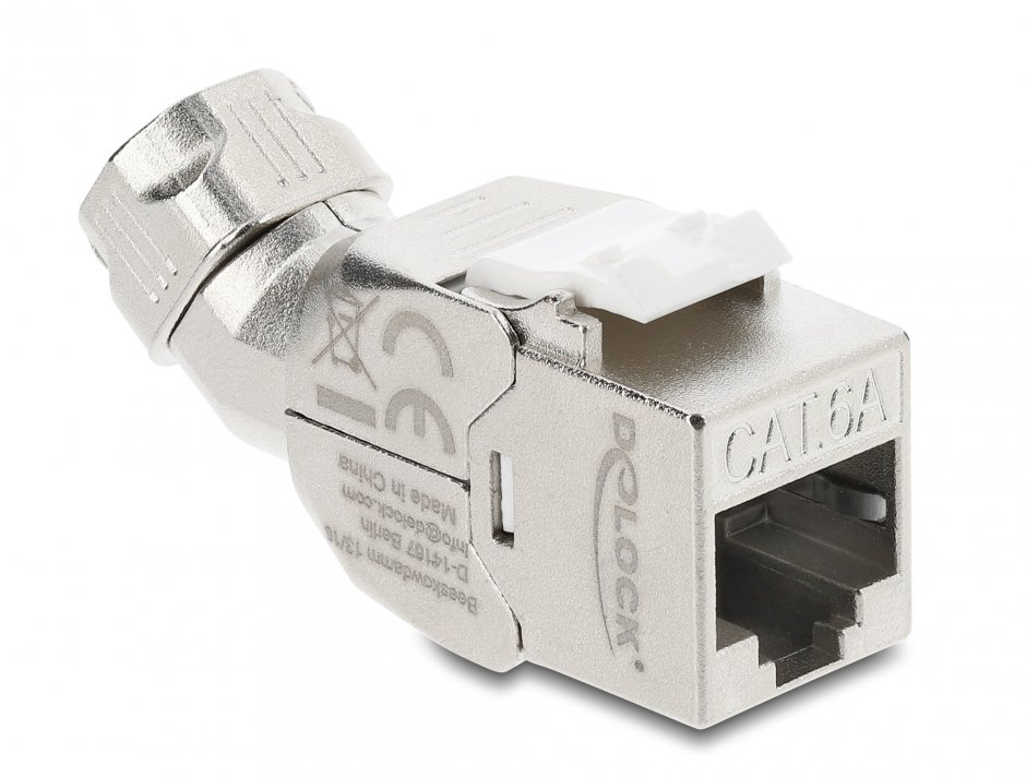 Imagine Keystone RJ45 la LSA Cat.6A tool-free unghi 45 grade ecranat, Delock 90798