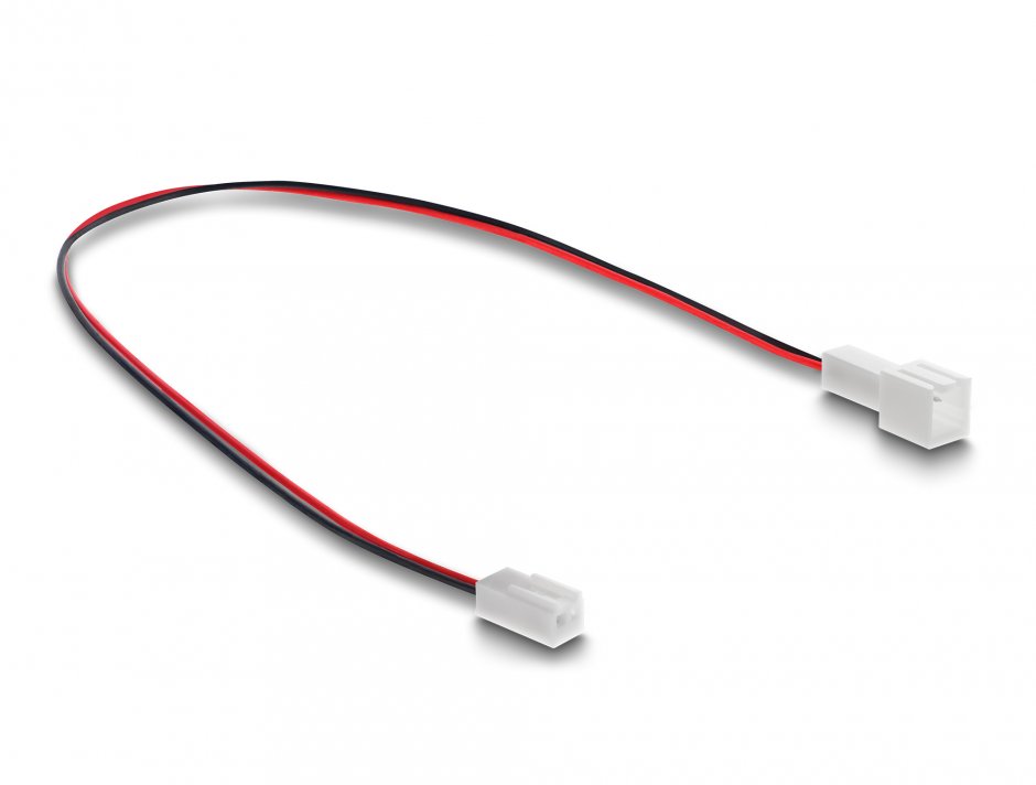 Imagine Cablu prelungitor alimentare ventilator 2 pini lungime conector 13mm/pitch 2.5mm T-M 30cm, Delock 90869