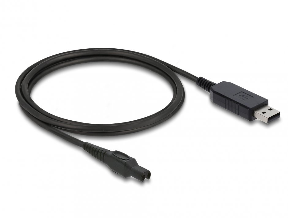 Imagine Cablu de alimentare USB 15V pentru aparate de ras electrice Philips OneBlade Pro 360 HQ7 HQ8 HQ9 1m, Delock 90978
