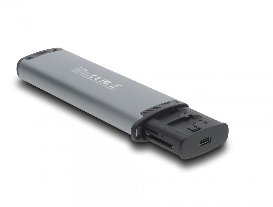 Imagine Cititor de carduri USB 5 Gbps cu slot SD/Micro SD + adaptoare + spatii depozitare card, Delock 91018