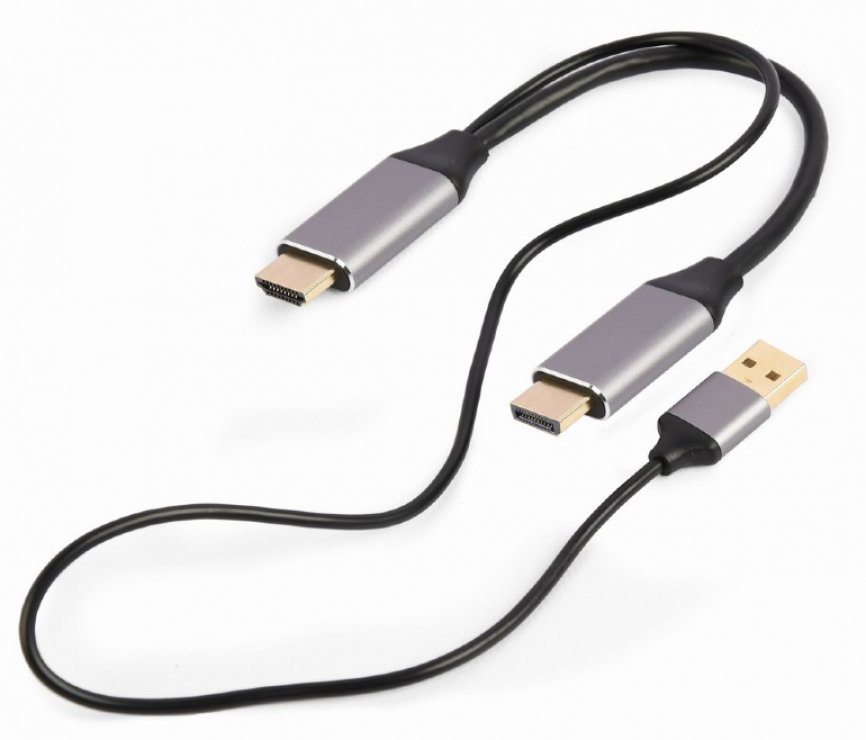 Imagine Cablu HDMI la Displayport 4K60Hz T-T alimentare USB 2m, Gembird A-HDMIM-DPM-01